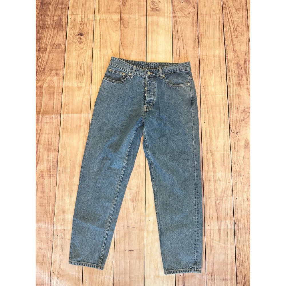 Zara Womens Medium Wash High Rise Straight Leg Button Fly Jeans Size 30‎